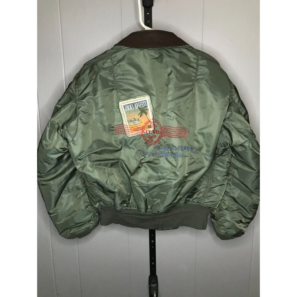 Vintage Alpha Industries Jimmy Buffet Margaritaville Flight Jacket LG Rare Crew